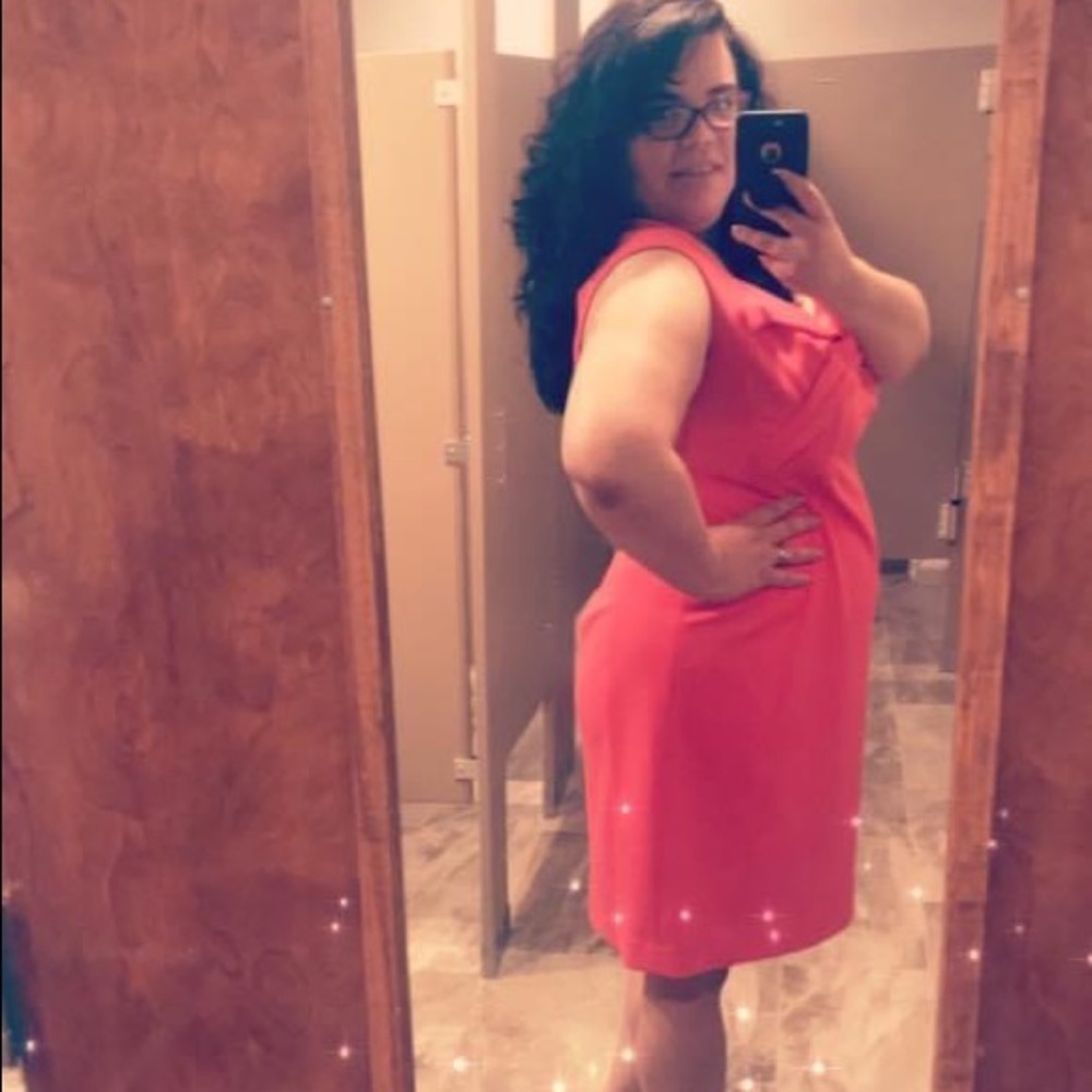 Coral cocktail dress
